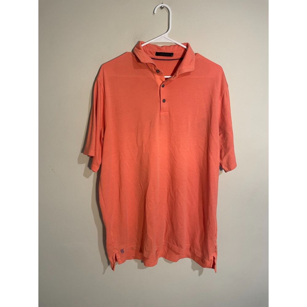 Greyson Men’s Golf Polo Shirt Salmon‎ Pink Wolf Logo Size XL Short Sleeve
